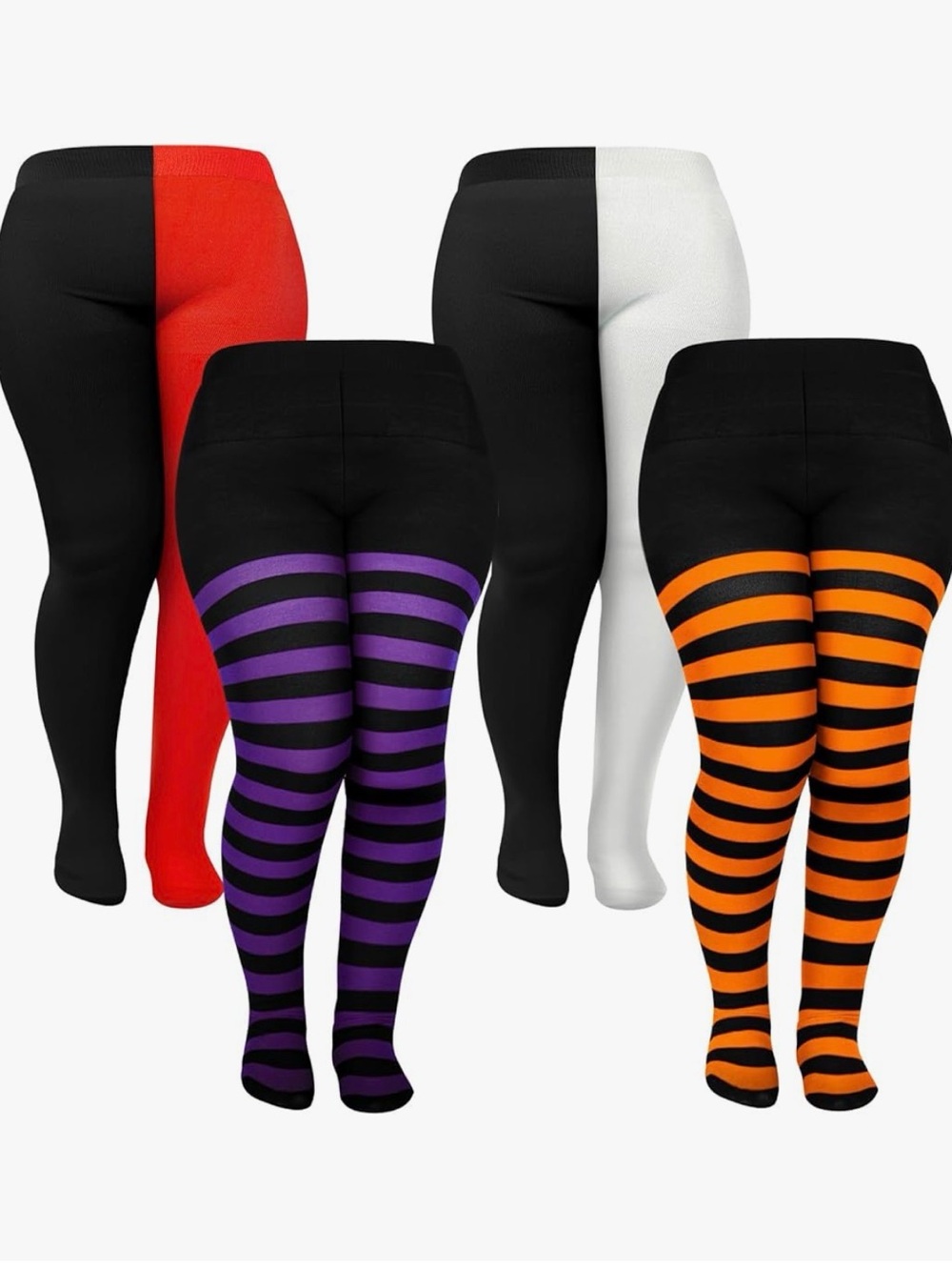 Halloween Plus Size Striped Tights-    Buyers Choice